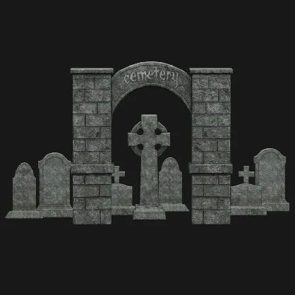 Gothic Cemetery Props for Halloween | WOLVES STUDIO
