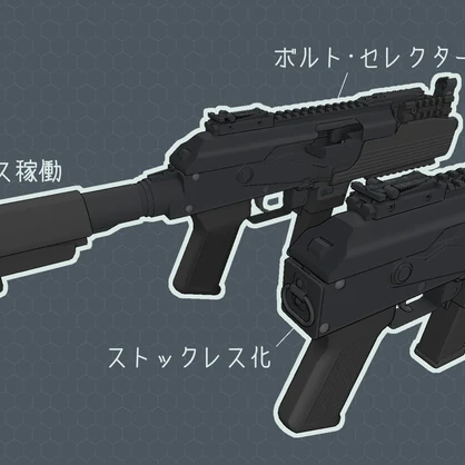 3Dモデル　APK-921 マシンカービン