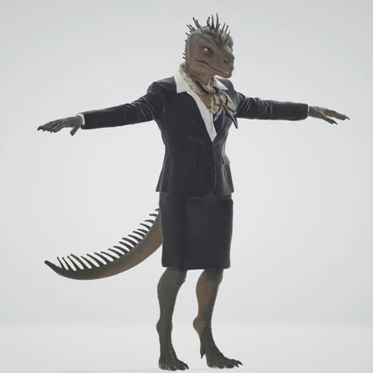 受付嬢UMAちゃんの3Dモデル