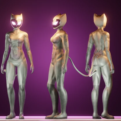 Cyber Cat VRChat 3D Model + Unity package