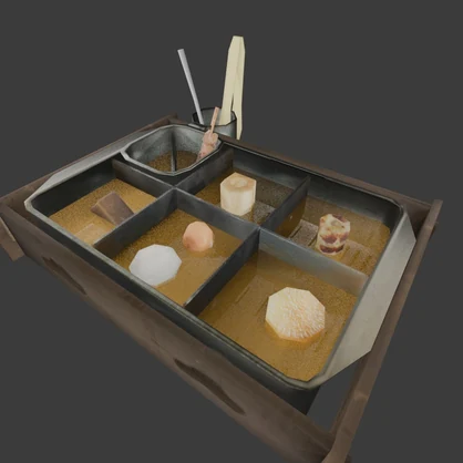 【3D小道具】コンビニおでんセット(ローポリ)