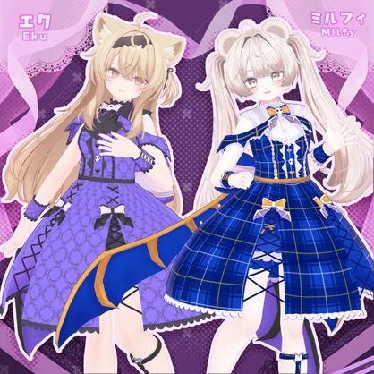 〖VRChat衣装〗あまがみ★バットロリータ〖8アバター+互換アバター対応〗