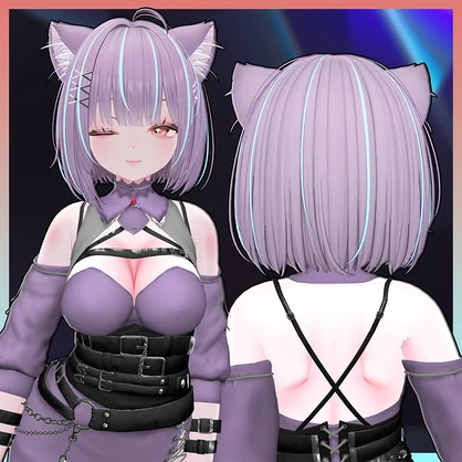 Neko Bob Highlights Texture 【VRC Hair Texture - 隣の店】