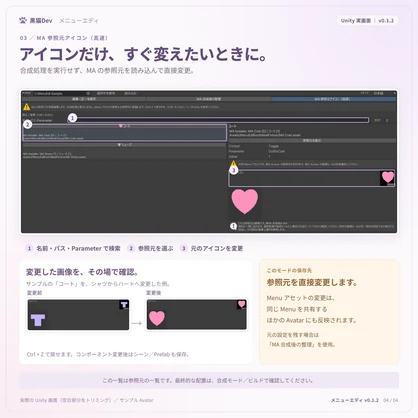 メニューエディv0.1.2- Menu を見ながら、かんたん編集