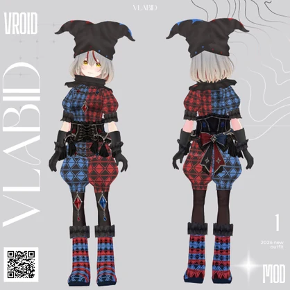 Dark Circus Harlequin Costume ダークサーカス ピエロセット