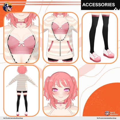 SPORTSWEAR SCIFI OUTFIT RUNNING CYBERPUNK NEO FASHION HOODIE MODERN SPORT SEXY BODYSUIT FUTURISTIC GIRLY LOOK LOOSE FIT PINK (VROID FILES)/ 3Dモデル ピンク 服装 女の子 スポーツウェア スポーツ セクシー ストッキング パーカー SF