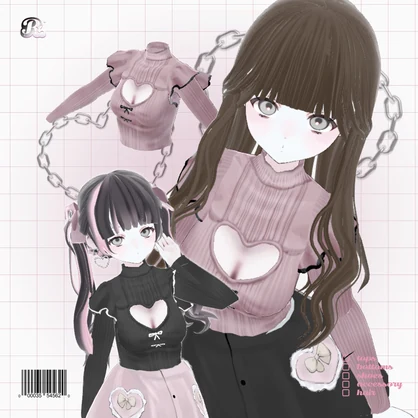 Heart Frill Sweater 𝜗𝜚 ハートフリルセーター
