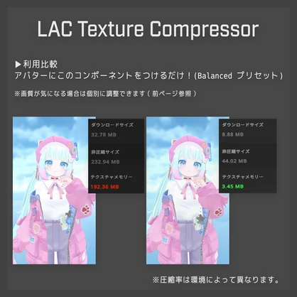 【VRChat】LAC: Avatar Compressor (Beta) ｜ アバターを簡単・劇的に軽量化