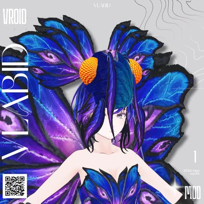幻蝶の瞳 - Butterfly Moth VRoid Base Set | VRoid Studio用カスタムアイテム
