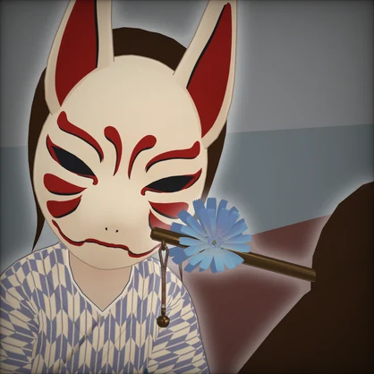 【オリジナル3D衣装】[颯葉対応] ~大正浪漫風狐面少女~　(VRChat想定）