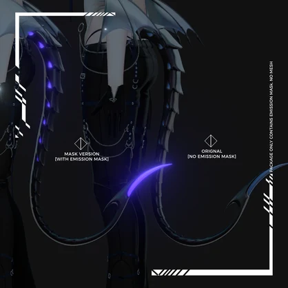 [MOMORI]- Asmodeus- Horns & Tail Mask Texture [Emission Mask only- No mesh] SALE