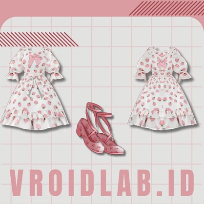 Ichigo Dressいちごドレス | Dress Guena | VRoid Studio Outfit | Anime Style | Virtual Fashion