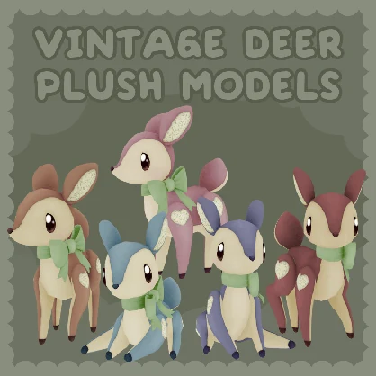 Vintage Deer Plush Models