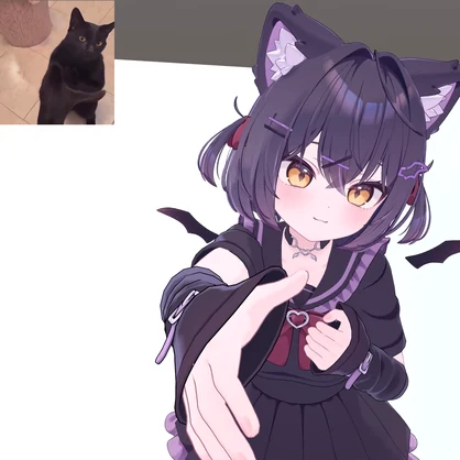 【無料】拍手(握手)をする黒猫のアニメーション
