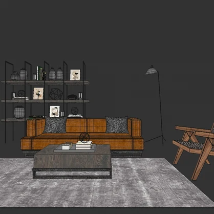 【3Dモデル】モダン・ブルックリン・リビングセット - LivingSet_0006