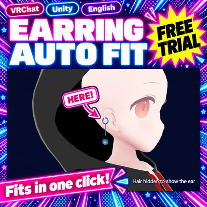 Earring Auto Fit — Attach earrings to your avatar's ears in one click [VRChat / Unity] (Free trial available)