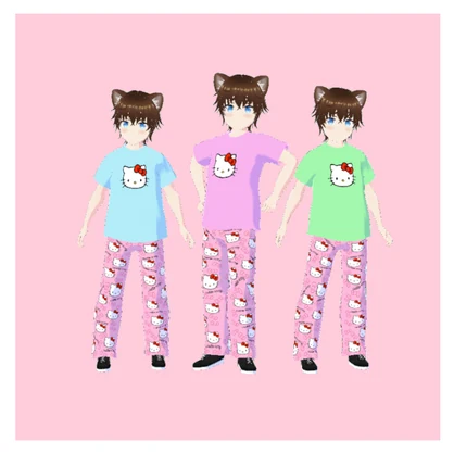 [Vroid] Hello kitty Shirt/シャツ (many colors/さまざまな色) [VR]