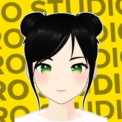 New look for space buns, back hair and bangs, surprise included (Vroid file) cute elegant hairstyle