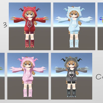 Mini Dragon Parka💊🐉【VRchat】【フワン対応】【まめふれんず対応】