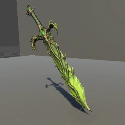 【無料】翠棘のヴェルドレイヴ｜蔦と葉のファンタジーソード 3Dモデル