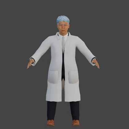 【3Dキャラクター】白衣のおじさん