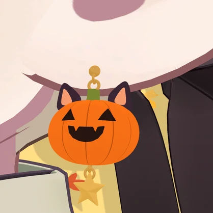 【VRChat向け3Dモデル】Moonlit Cat｜ねこかぼちゃと肉球のハロウィンイヤリング【lilToon/Physbone対応】