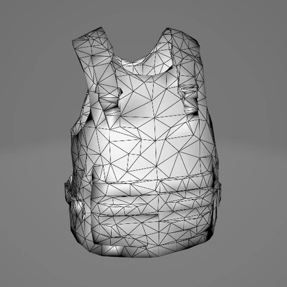 [ローポリ] 防弾チョッキ ベスト 3D素材 3Dモデル(.obj)