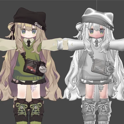 🤍ボタン押すだけ簡単導入！まめフレンズ真っ白マテリアルプリセット🤍【liltoon】