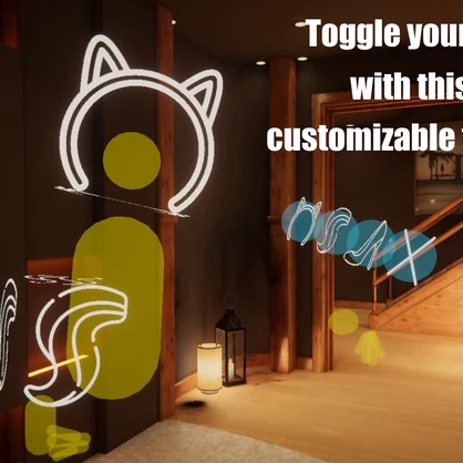 Customisable Touch Menu Prefab for VRChat 3.0 Avatars Toggles COMMERCIAL LICENSE