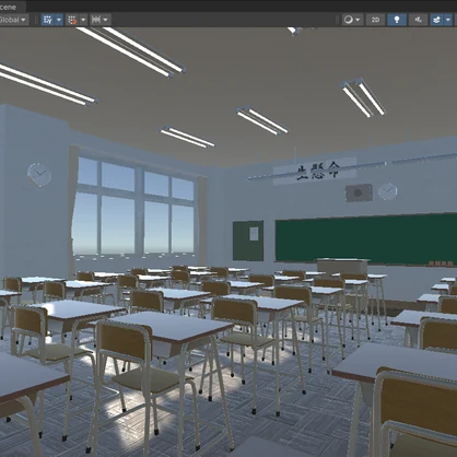 【3Dモデル】教室セット