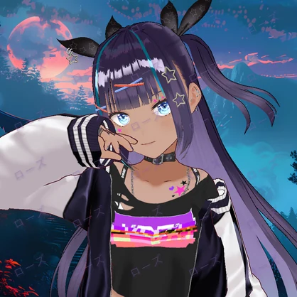 【VRoid】 Blue Sparkle Eyes - ローズ