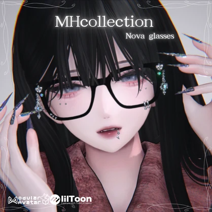 【VRC想定/20アバター対応】【MA対応】MH Nova glasses/V2