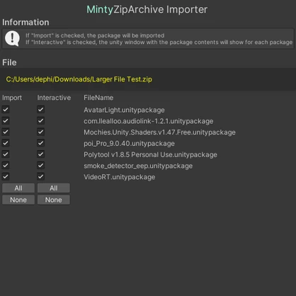 MintyZipArchive Importer