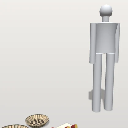 【無料】【VRChat想定】焼き芋と栗と柿のかご｜柿5・栗12・焼き芋4と割った芋【unitypackage / FBX・OBJ】