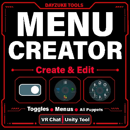 [Unity Tool - VRChat] Menu Creator – All-in-One Expression Menu Creator & Editor | Toggles, Radials & Puppets | English, Español, 日本語, Deutsch, 한국어, 简体中文
