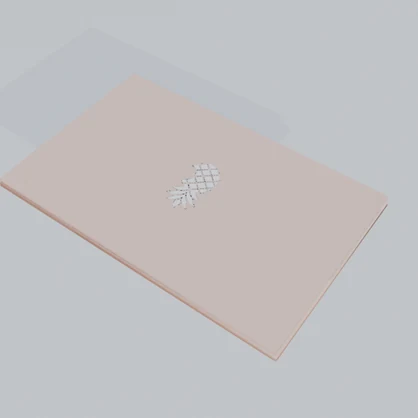 【3dモデル】macbook風ノートpc ローズゴールド(単体)