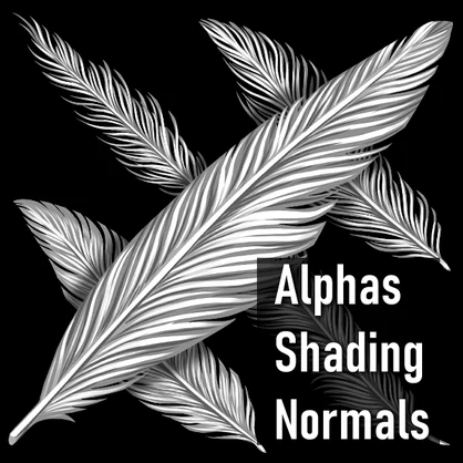 4k Feather Alphas + Shading + Normals