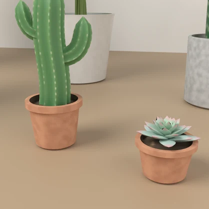 【VRChat想定】観葉植物の鉢セット 3Dモデル（モンステラ・ウンベラータ・サンスベリア・ポトス・サボテンなど 7点）
