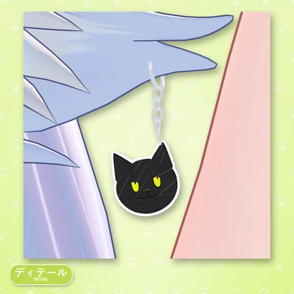 夜猫アクセサリーセット【16アバター対応】ピアス・ヘアピン・チョーカー・ブレスレット Night Cat Accessory Set [VRChat/MA/PhysBone]