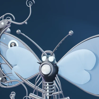 【3Dモデル】青燐蛾・月影 髪飾り ／ Witchlight Moth & Crescent Hair Ornament（2カラー・HD+軽量版）