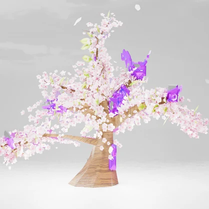 【3Dモデル】サイボーグ植物～ラベンダーと桜～