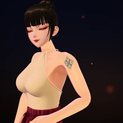 【VRChat】Hanabishi ― 花菱の紋のタトゥー(発光・ON/OFF)/ Hanabishi Crest Tattoo【MA/PC】