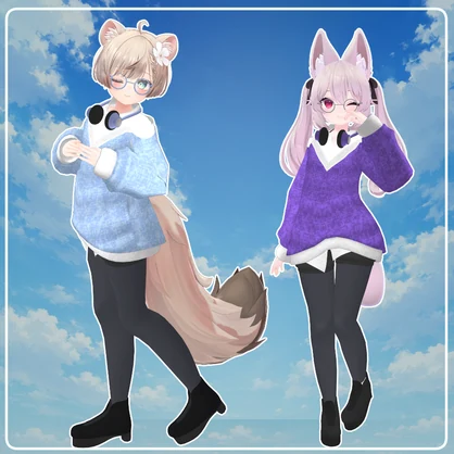 【複数アバター対応】ふんわりオーバーサイズニット【VRChat衣装】