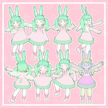 うさはね オリジナル3Dモデル 【独自シェーダつき】