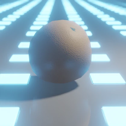 orange low poly 3D model