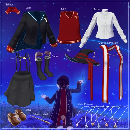!! 𝐒𝐀𝐋𝐄 50% Off !! 魔法学園・ステラーリウム、魔法使い風の制服(Academia Stellarium、Magical School Uniform)[9アバター対応]