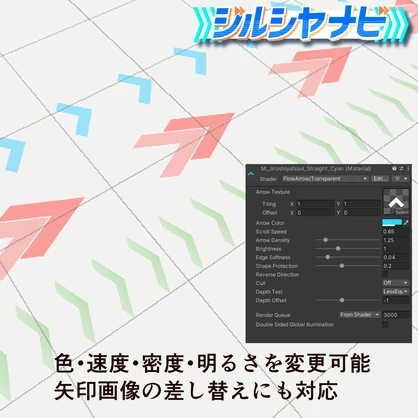ジルシヤナビ　VRChat向けスクロール矢印アセット