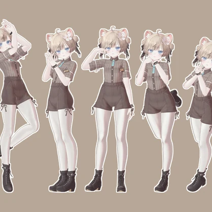 ゆびさきまでかわいい Pose Set 15種