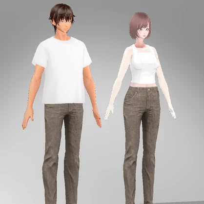 【VRoidテクスチャ】デニムパンツ -Faded Denim Jeans-