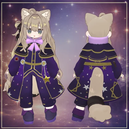 まめふれんず対応 「星詠みの魔導士 -Astral Mage Outfit-」【VRChat対応】